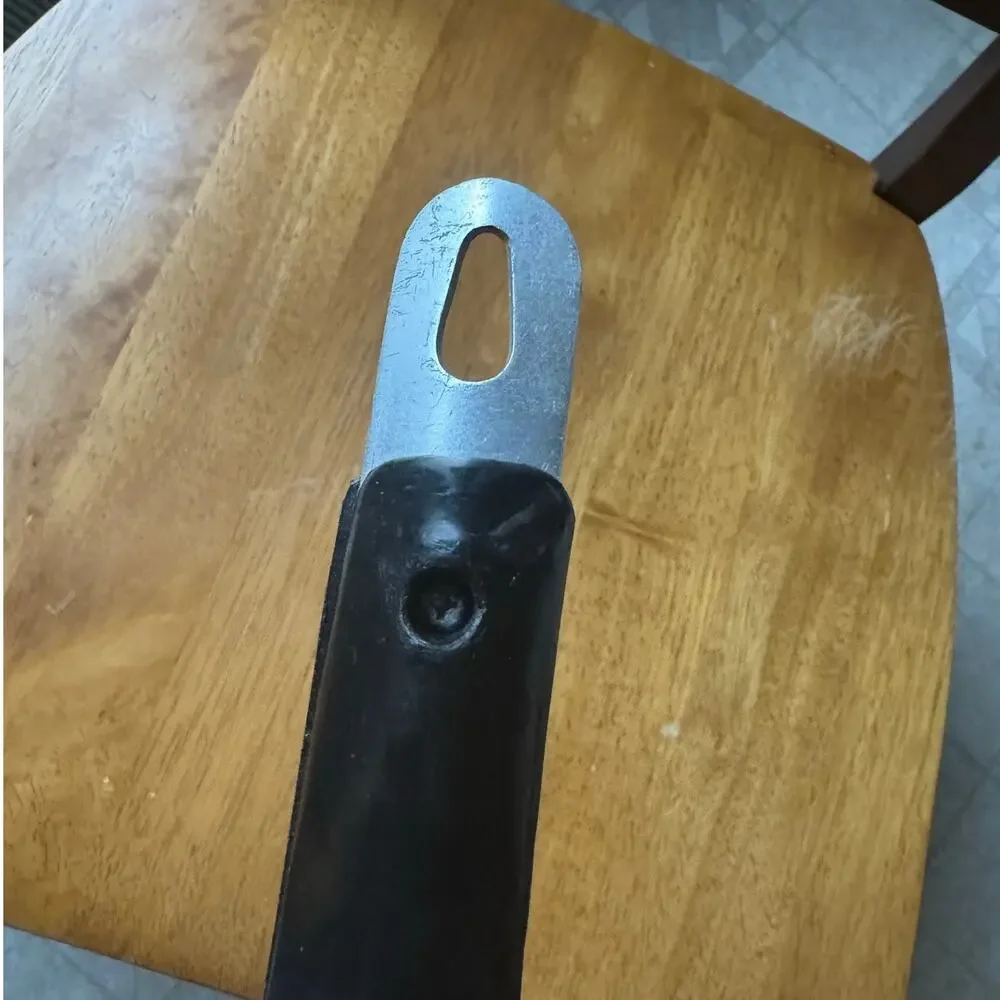 Vintage Pasta Scoop Black Handle Colander Mid Century Modern Aluminum Taiwan
